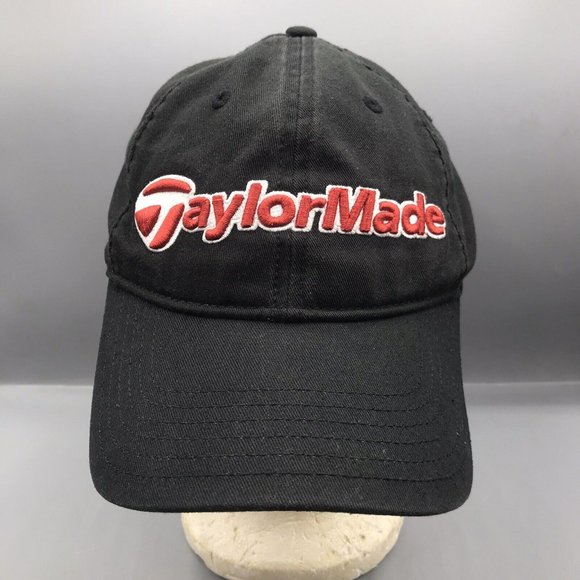 Taylormade Tmax Gear Hat Cap Golf Adjustable Strapback Logo Black Red VGC - Picture 1 of 7